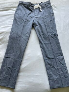 Banana Republic Light Blue Micro-Check Dress Pants